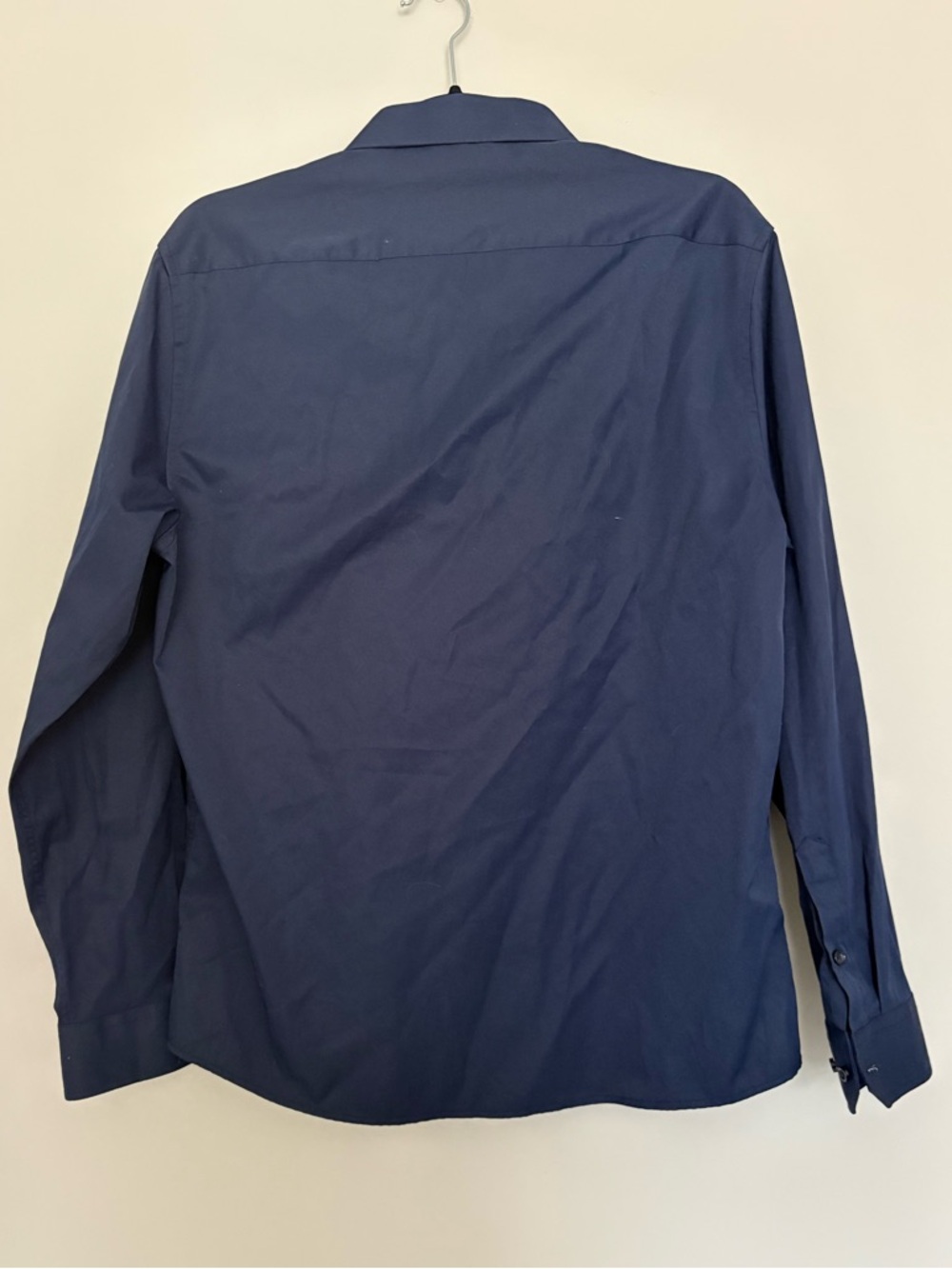 Amazon Men's Dark Blue Long-Sleeve Button-Up Dress Shirt - Picture 9 of 10